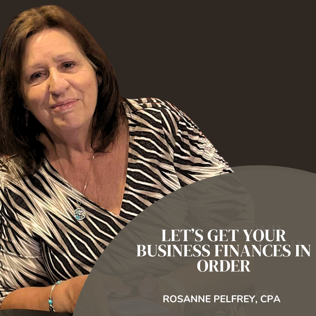 Image is of Rosanne Pelfrey CPA offering accounting services in Palm Bay Florida, and surrounding areas.